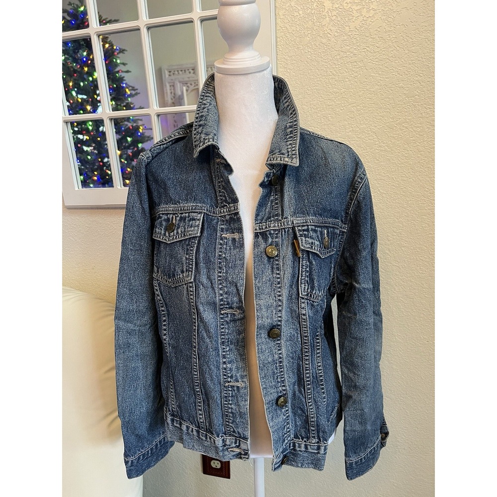 Denim looking short jacket 100% cotton large made by explorer